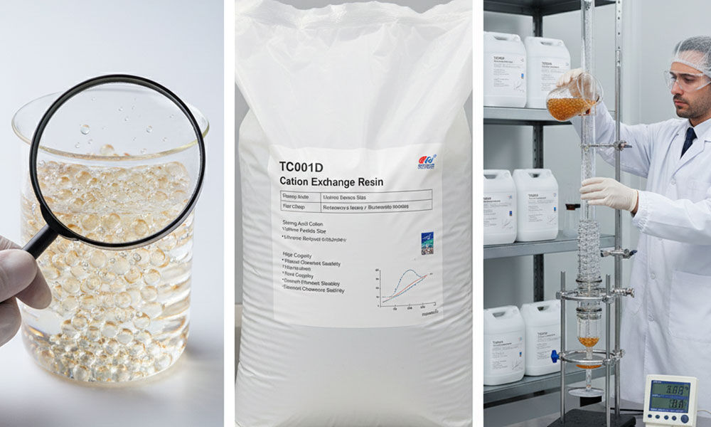TC001D رزین تبادل یونی کاتیونی اسید قوی از نوع ماکرو متخلخل 2 مشخصات و ویژگی های رزین TC001D